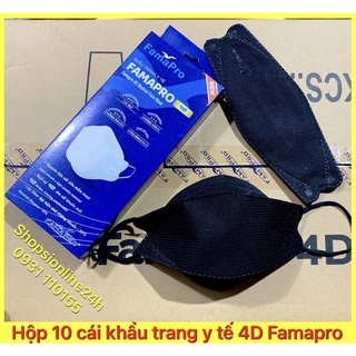 [ Hộp 10 cái ] khẩu trang y tế 4D - KF94 Famapro Nam Anh màu Đen