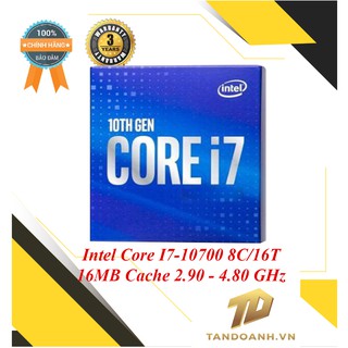 BỘ VI XỬ LÝ Intel Core I7-10700 8C/16T 16MB Cache 2.90 GHz Upto 4.80 GHz