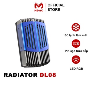 Quạt tản nhiệt điện thoại MEMO DL08 công nghệ sò lạnh quạt 9 cánh Led RGB phong cách gaming làm mát nhanh - Chính hãng