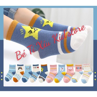 Set 5 tất trẻ em cao cổ - Tất cho bé phong cách Hàn Quốc