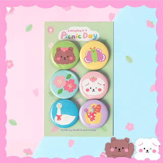 Set 6c huy hiệu cài balo, pin cài áo Picnic Day