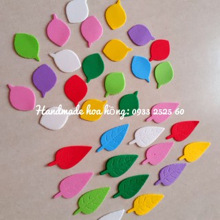 Set 50 lá bằng xốp, 2 size, nhiều màu_ Phụ kiện làm thiệp, phong thư, bưu thiếp, bao thư, bao lì xì, giấy mỹ thuật