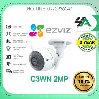 Camera IP WIFI Ngoài Trời AI Thông Minh EZVIZ C3N C3WN C3TN (1080P), có màu ban đêm, có mic (chính hãng Hikvision VN)