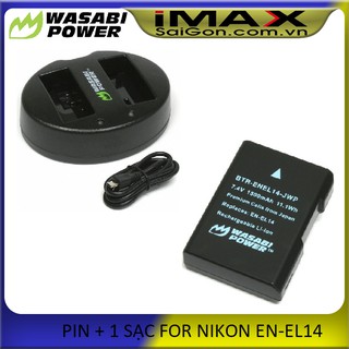 BỘ 1 VIÊN PIN VÀ 1 SẠC WASABI FOR NIKON EN-EL14