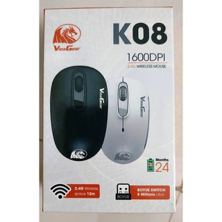 Chuột Máy Tính Không Dây Vinagear k08 1600DPI Chính Hãng, Thiết Kế Nhỏ Gọn Dễ Sử Dụng