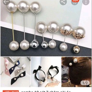 Set 7 gym cài áo đính ngọc thời trang siêu đẹp NT
