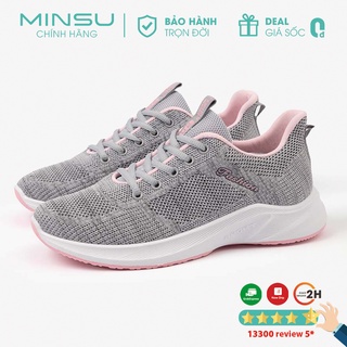 Giày Thể Thao Sneaker Nữ MINSU M3008 Style Hàn Quốc Siêu Nhẹ Thoáng Khí Phù Hợp Chạy Bộ, Đi Chơi, Học