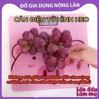 Cân sức khỏe heo hồng sạc điện - màn hình LCD NL Shop