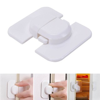 Chốt khóa tủ lạnh (màu trắng) - Dụng cụ cài ngăn kéo , cửa tủ an toàn cho bé