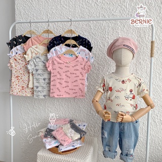 Set 3 áo cộc tay cho bé gái, áo cotton mềm mát hoạt tiết xinh xắn (giao màu ngẫu nhiên)