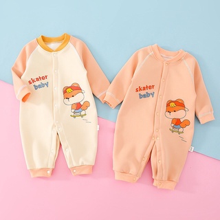 Body dài tay lót lông cài cúc giữa siêu ấm cho bé từ sơ sinh đến 12 tháng họa tiết voi, gấu, sóc 𝐒𝐃𝟓𝟐