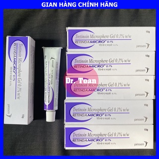Tretinoin Microsphere Retino A 0.04% - 0.1% Chính hãng, Gel hỗ trợ giảm mụn, trẻ hóa da (15g)