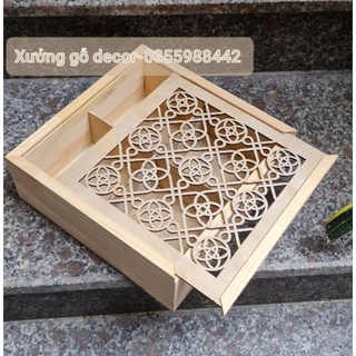 Hộp Gỗ Đựng Qùa Đựng Bánh Trung Thu Handmade, Mứt, Trà ... Đa Năng Giá Rẻ