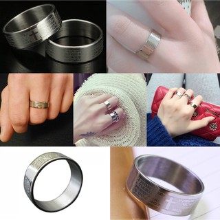 nhẫn titan thép y tế chữ thập cho nam và nữ