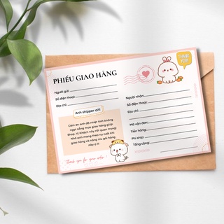 SET 50 tờ Phiếu giao hàng, giấy giao hàng, phiếu ship hàng siêu xinh nhiều màu sắcnhiều mẫu hot size 10.5 x 14.5 cm