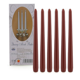 Hộp 6 cây nến thơm taper Quang Minh Candle NQM1991 25 cm (Nâu)