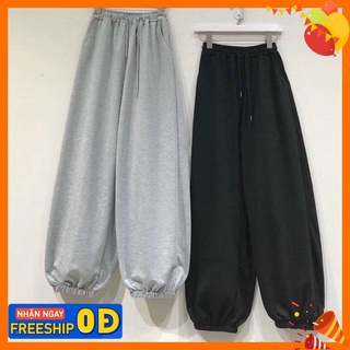 Quần nỉ ống BOOM Unisex - Jogger thun trơn cạp chun dáng rộng PT3, mặc ở nhà đi ngủ ulzzang HOT