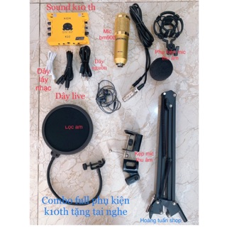 [Mã ELHACE giảm 4% đơn 300K] [Freeship toàn quốc từ 50k] Combo bộ thu âm BM900,Karaoke,soundcard XOX K10 full phụ kiện