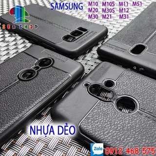 Ốp lưng Samsung Galaxy M10, M20, M30, M10S, M30S, M11, M21, M31, M51... nhựa dẻo - Vân da - Chống sốc