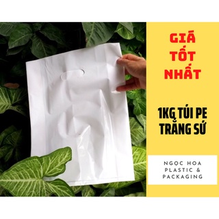 1KG Túi PE Trắng sứ các cỡ - túi trắng đựng mỹ phẩm, quần áo …