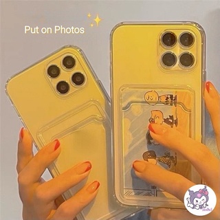 Ốp Lưng For Samsung A23 A33 A53 A14 A04 A04E A12 A13 A22 A32 A50 A50s A30s A51 A30 A20 A31 A03 A34 A54 A52 A71 A21s Ins Put In Photos Transparent Card Holder Case Soft TPU Shockproof Back Cover