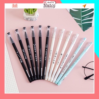 Bút bi nước mực gel đen cute có nắp hình dễ thương hàn quốc giá rẻ cho bé NATO BB34