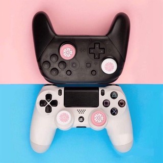 Bộ 4 núm bọc analog Sakura (hoa anh đào) cao cấp thương hiệu Geekshare cho tay cầm Pro Controller, DuaSense, DualShock 4