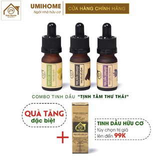Combo 3 loại Tinh Dầu UMIHOME gồm Bưởi, Gỗ Hồng, Oải Hương (10mlx3) hữu cơ nguyên chất
