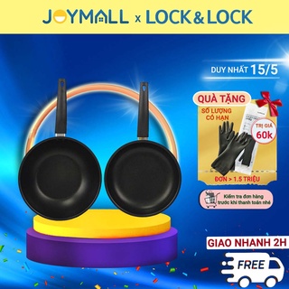 Bộ 2 chảo chống dính Lock&amp;Lock Easy Frypan 2P Set LEY1243S2 không dùng cho bếp từ - Hàng chính hãng - JoyMall