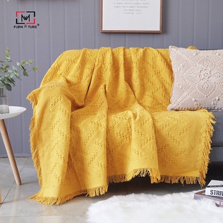Thảm phủ sofa lưới dệt nổi bật màu vàng hàng cao cấp thương hiệu MW FURNITURE