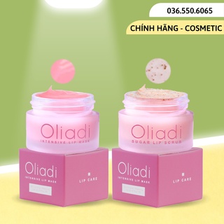 COMBO Kem Ủ Dưỡng Môi + Kem Tẩy Tế Bào Chết Oliadi Hũ 15gram - Dưỡng Hồng Môi Phục Hồi Môi Khô Tẩy Tế Bào Chết Môi