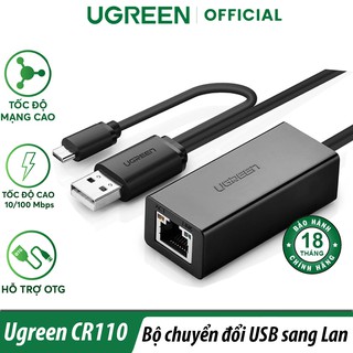 Bộ Chuyển Đổi USB 2.0 Sang  LAN Ugreen CR110 Chính Hãng