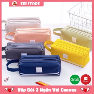 Hộp Bút 2 Ngăn Tiện Dụng, Đa Năng ❤️ Túi Đựng Bút Vải Canvas Oxford Cute Hot Kiểu Hàn Quốc Another Day Of Sunshine