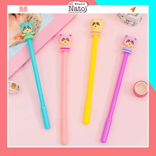 Bút bi cute mực nước đen cao cấp viết đẹp hình công chúa dễ thương có nắp giá rẻ cho bé NATO BB25