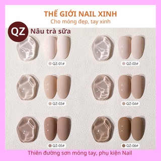Sơn gel AS sơn móng tay gel sơn nail tone nude kem be trà sữa mã QZ 15ml