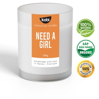 Nến thơm Kobi Need A Girl cao cấp làm từ 100% sáp đậu nành, giúp giảm stress, sang trọng, tinh tế -200g