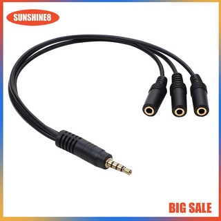 【SUN】3.5mm 1 To 3 Splitter Cable Male To 3 Female Jack Socket Splitter Audio Cable