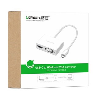 Cáp USB type C to HDMI/VGA fullHD 3D 4Kx2K chính hãng Ugreen 30843
