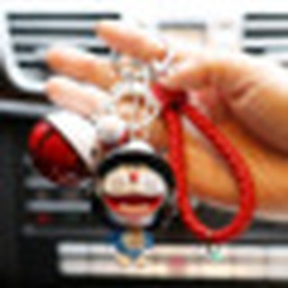 Móc khóa hoạt hình Doraemon đội mũ bảo hiểm dễ thương dùng làm quà tặng, dây treo balo túi xách ví cầm tay