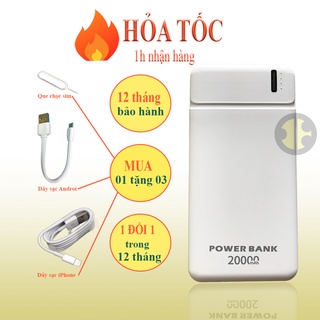 Sạc dự phòng 20000mAh chính hãng bảo hành 12 tháng [1 ĐỔI 1] [MUA 1 TẶNG 3]