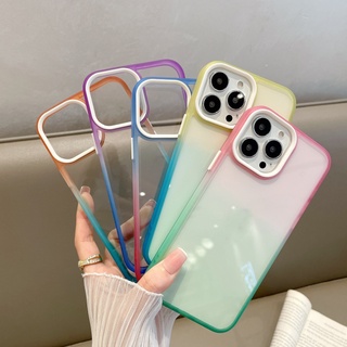 Ốp Điện Thoại Cứng Trong Suốt Chống Sốc Màu Gradient Cho iPhone 13 Pro Max 12 Pro Max 11 Pro Max