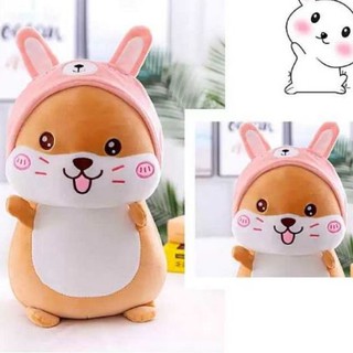 Gấu bông chuột Hater  Cosplay đội mũ đáng yêu chất liệu vài miniso 4 chiều Hàn Quốc, size 35cm