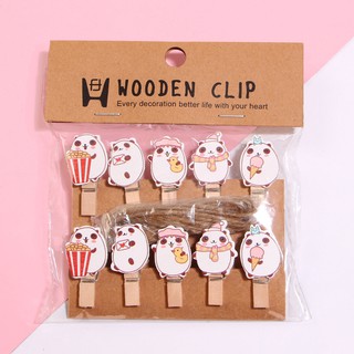 Kẹp gỗ kẹp ảnh mini hình gấu trúc ngộ nghĩnh - phụ kiện Handmade