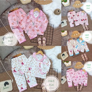 Pizama gấm thượng hải cao cấp cho bé 14-29kg