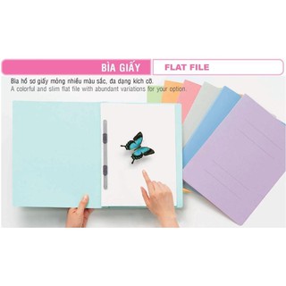 Xấp 10 bìa giấy có acco nhựa Plus Flat File A4S, 021N ( màu ngẫu nhiên)