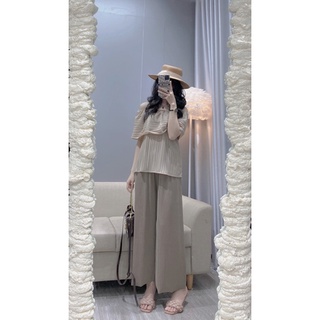 ÁO TRỄ VAI + QUẦN XUÔNG XẾP LY (Ảnh thật shop chụp)