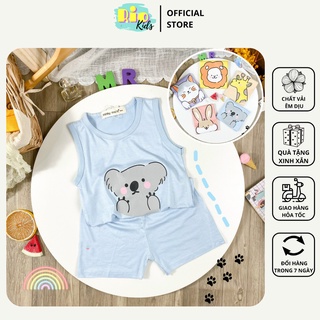 Bộ ba lỗ thun lạnh Minky Mom in họa tiết quần áo mặc ở nhà cho bé từ 9 đến 19kg -Riokids BL2