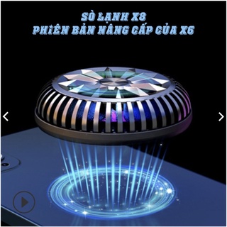 Quạt tản nhiệt điện thoại sò lạnh X8 hút nam châm siêu mát, cho điện thoại IPAD, có đèn led rgb - bảo hành 3 tháng