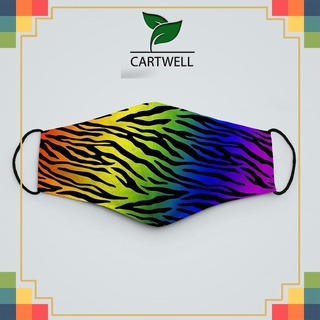 khẩu trang vải rẻ ANIMAL PRINT_1352 CARTWELL chất liệu polyester cotton 100%,  chống bụi in họa tiết 3d thời trang