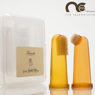 [CHÍNH HÃNG MAMACHI] SET 2 DỤNG CỤ ĐÁNH RĂNG VÀ TƯA LỢI CAO CẤP CHO BÉ SILICONE NANO BẠC MAMACHI - LÀM SẠCH RĂNG CHO BÉ